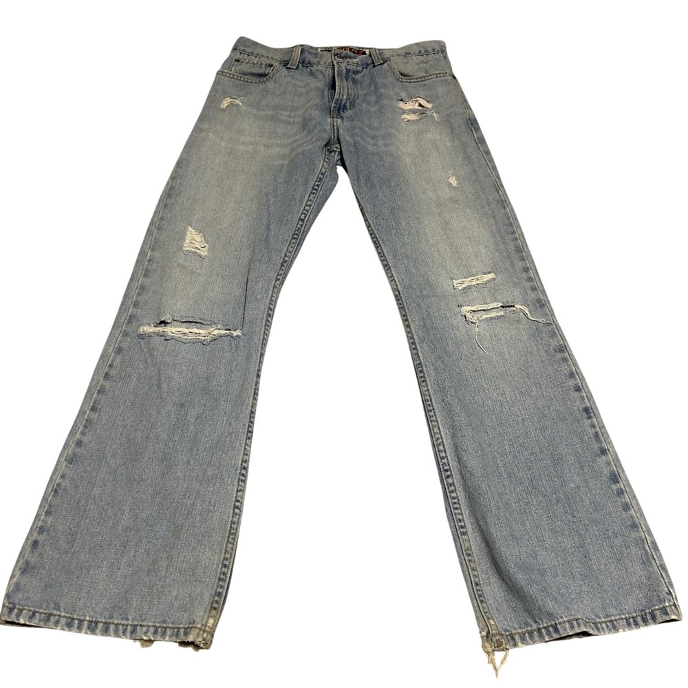 Levi's 527 Low Boot Cut Jeans Mens 30x30 Light Wash Vintage Distressed Denim Y2K